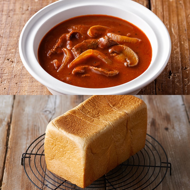 【送料込み】ビーフストロガノフのごちそうセット～北海道生クリーム食パン～