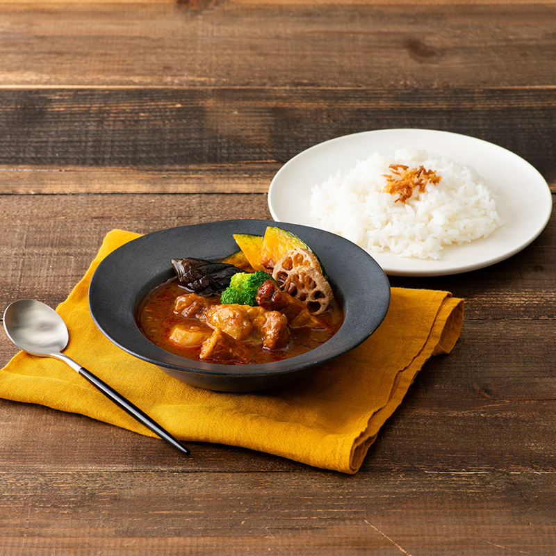 道産鶏と燻しベーコンのスープカレー