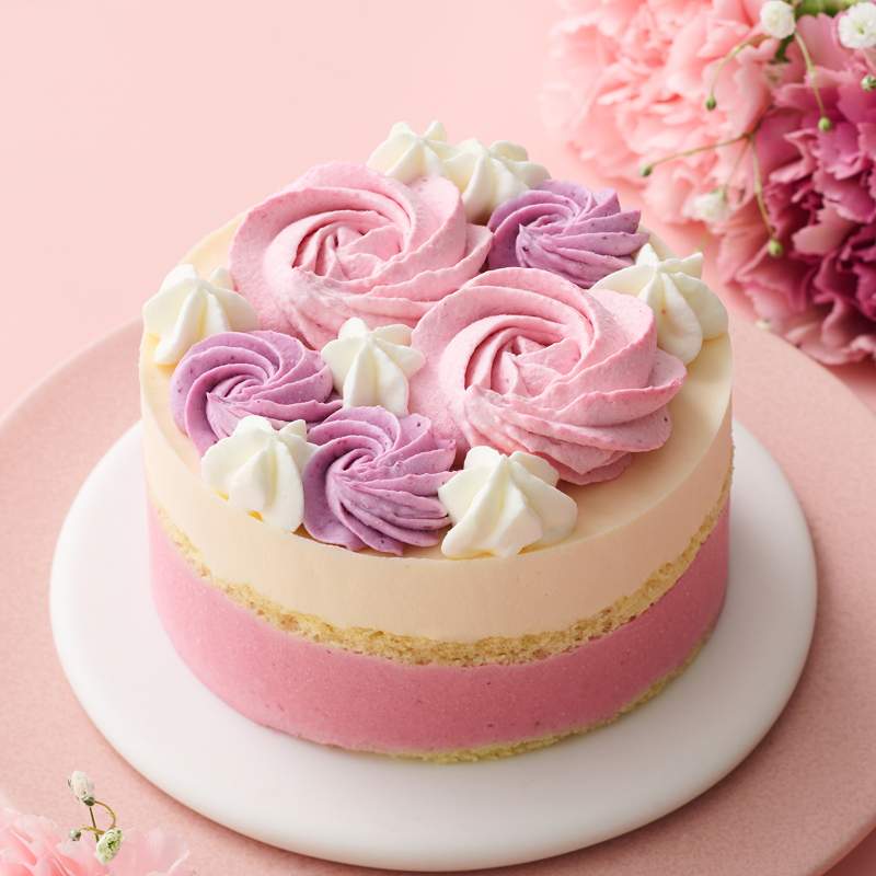 お花のケーキとデリカのセット