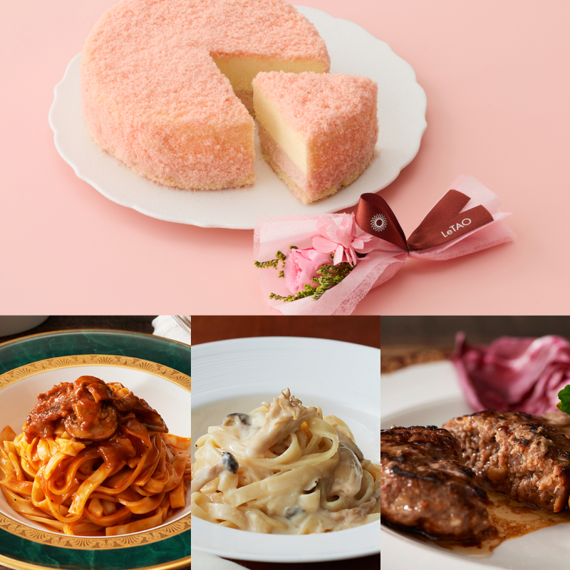 ピンクブーケ付きデリカセット