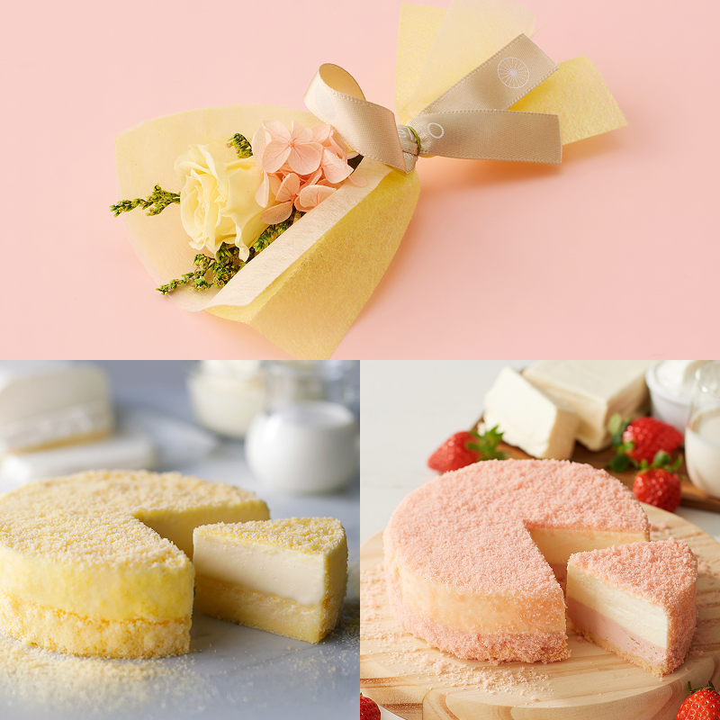 フラワーイエローブーケと選べるドゥーブル