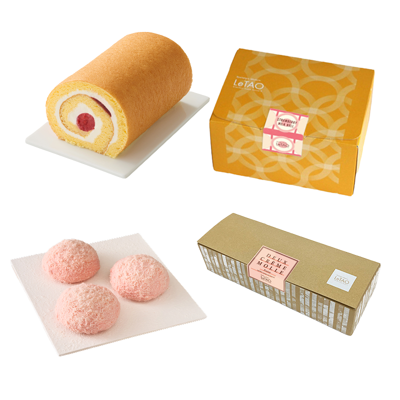 苺のロールケーキとクリームパン