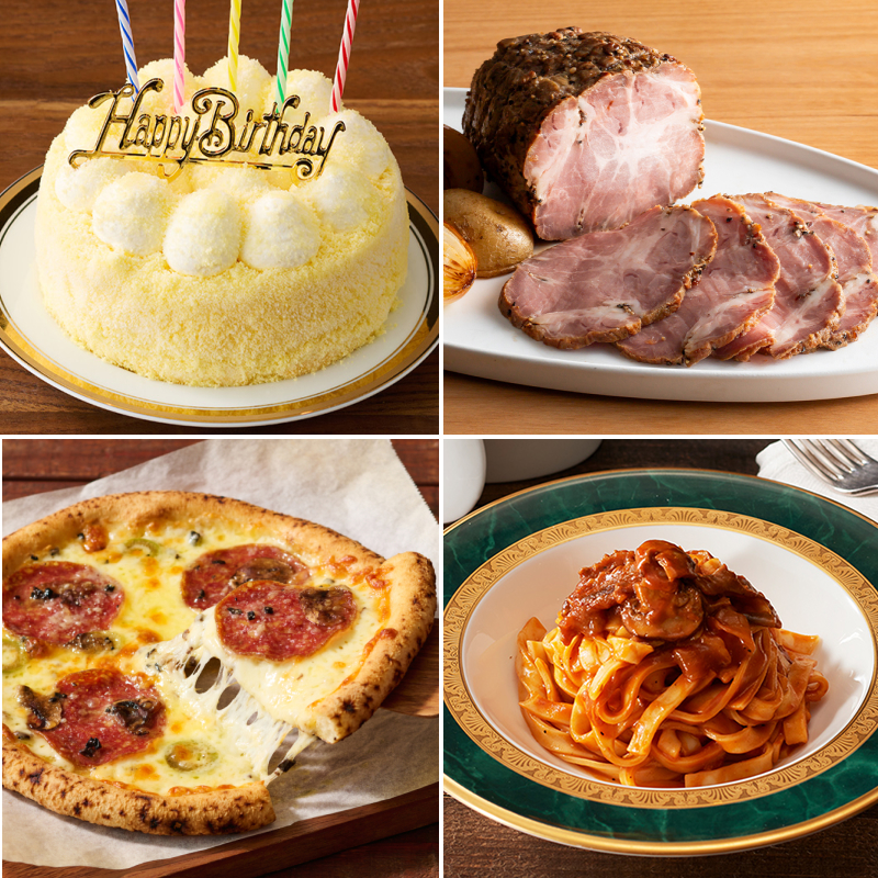 誕生日ケーキとデリカお祝いセットA