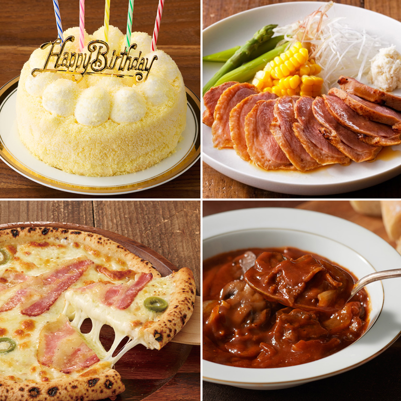 誕生日ケーキとデリカお祝いセットB