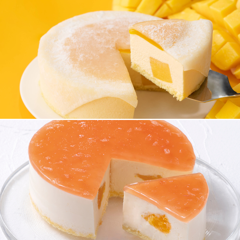 雪マンゴーとオレンジのケーキセット