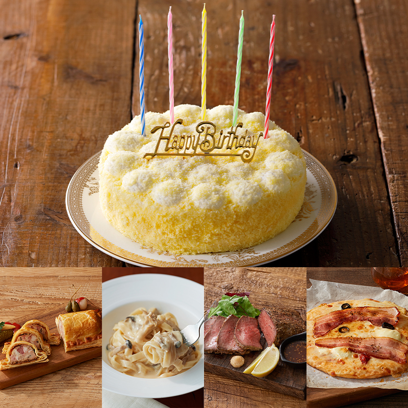 【ルタオ公式】ケーキ・スイーツ・お菓子の通販　バースデードゥーブル5号の誕生日パーティーセットB　ギフト