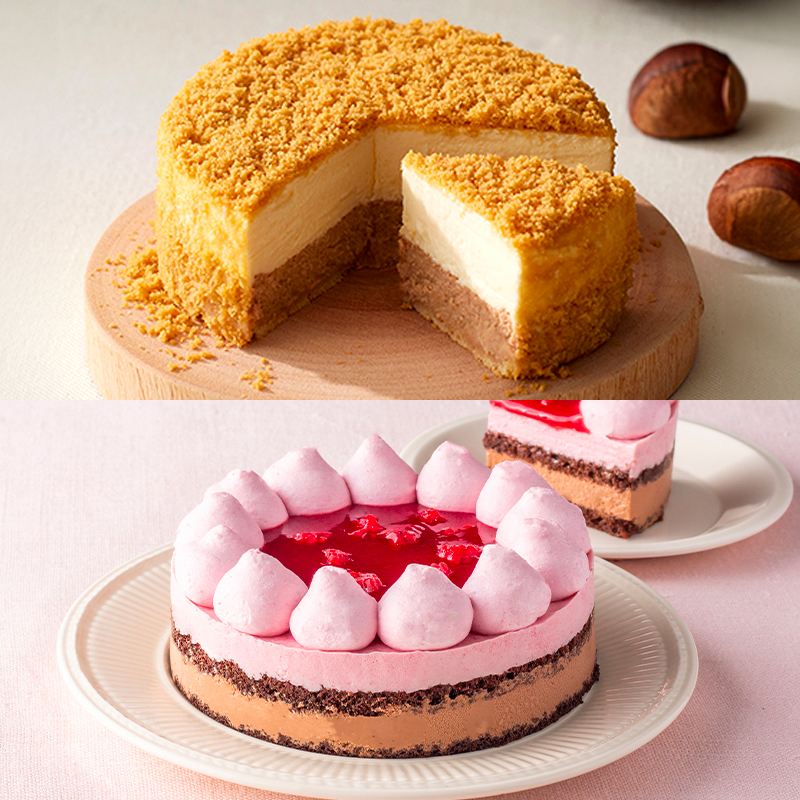 マロンとベリーのケーキペア