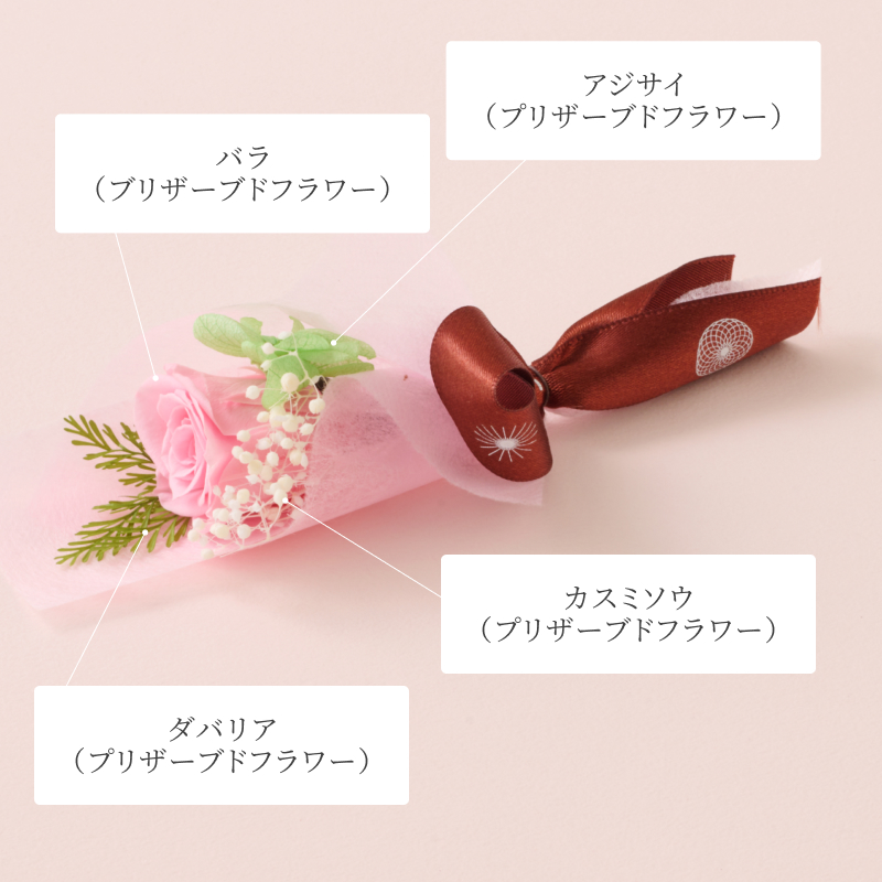フラワーブーケと選べるドゥーブル
