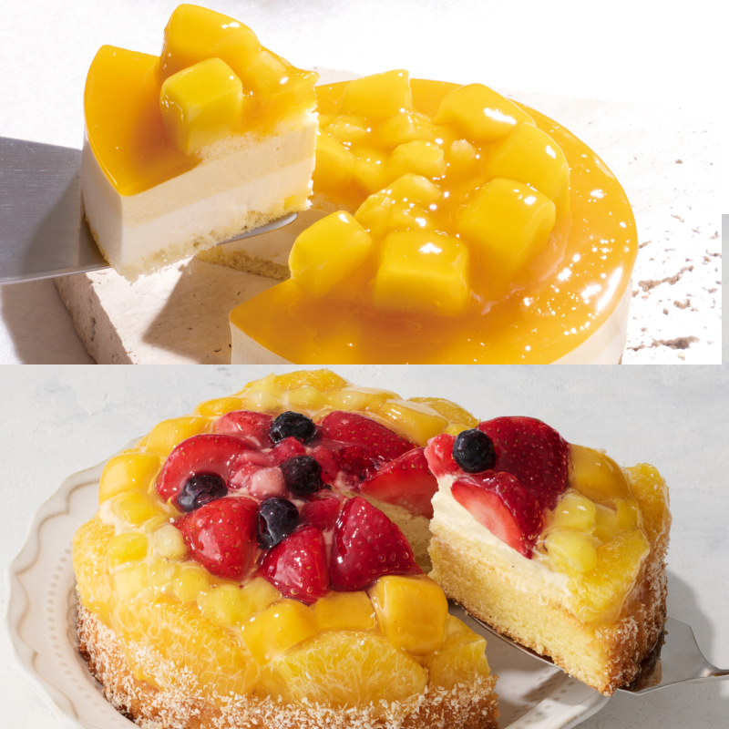 マンゴーとパインのケーキペア