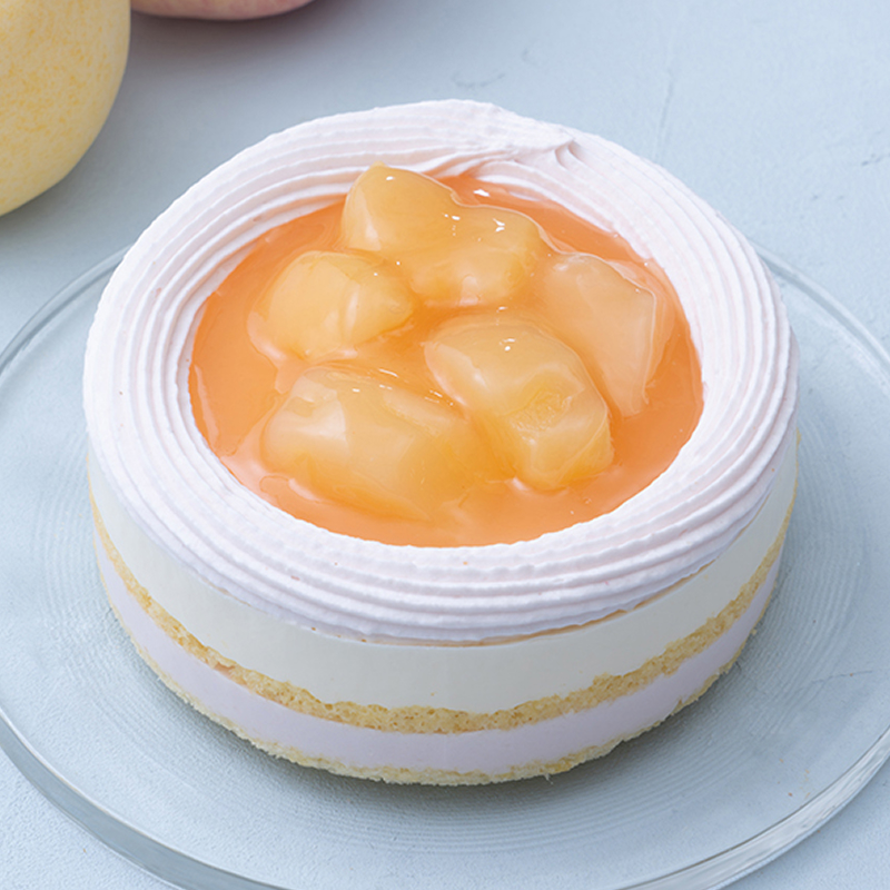 メロンと桃のケーキペア
