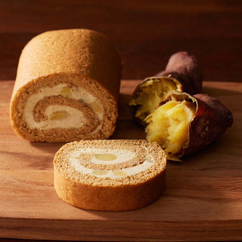 ほうじ茶とおいものロールケーキ