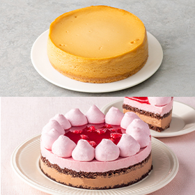 キャラメルとベリーのケーキペア