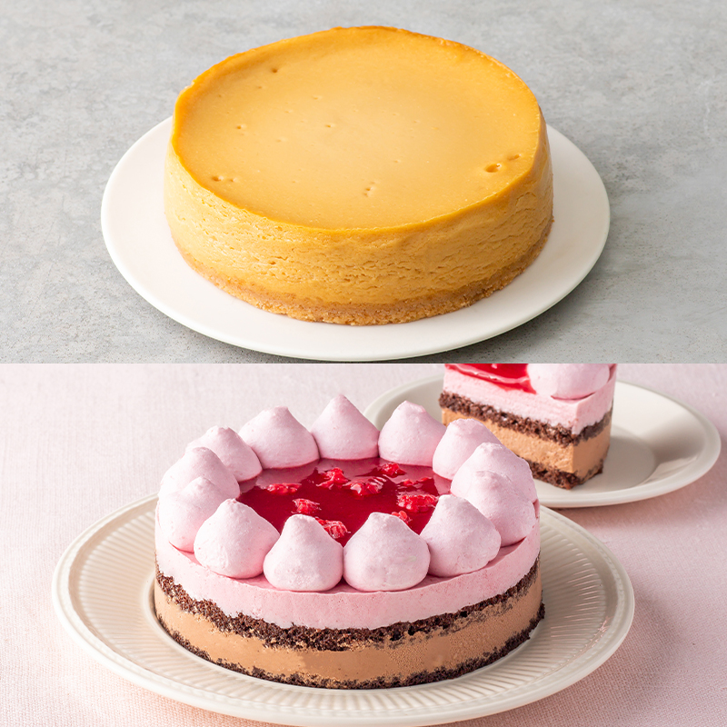 キャラメルとベリーのケーキペア