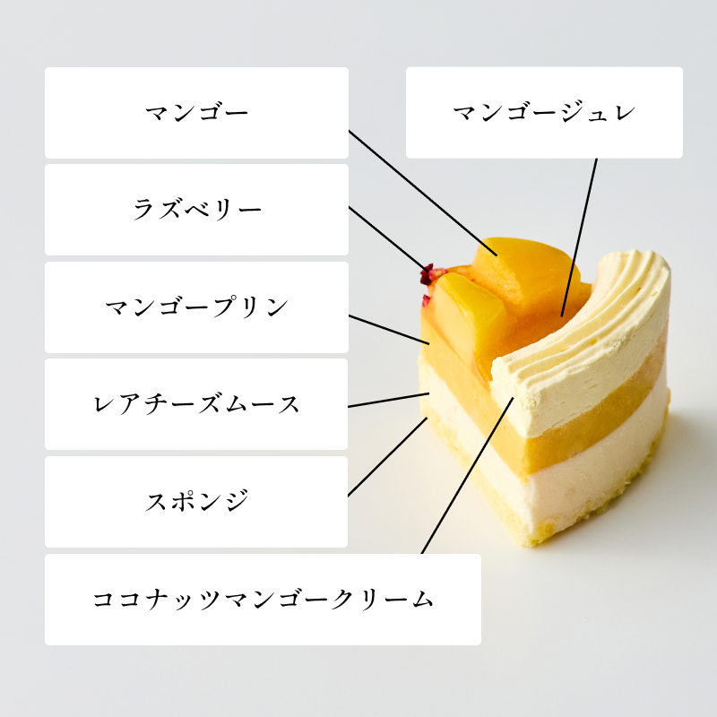 マンゴーとメロンのケーキペア