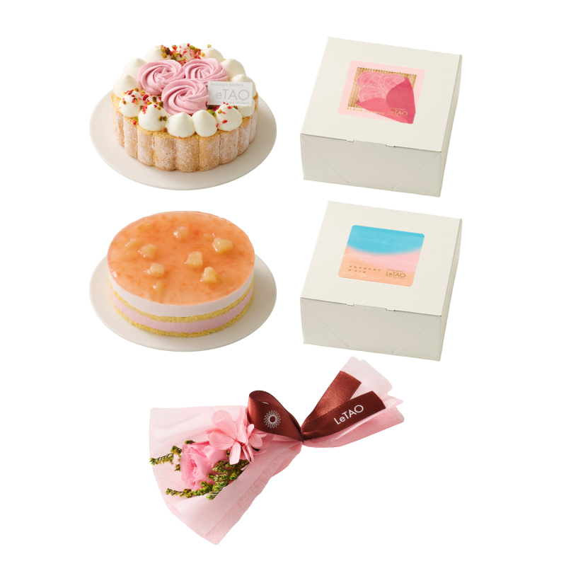 ピンクブーケとスプリングケーキデュオ