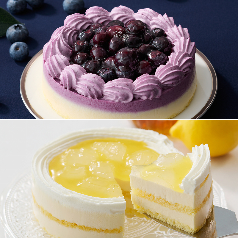 ブルーベリーとレモンのケーキペア