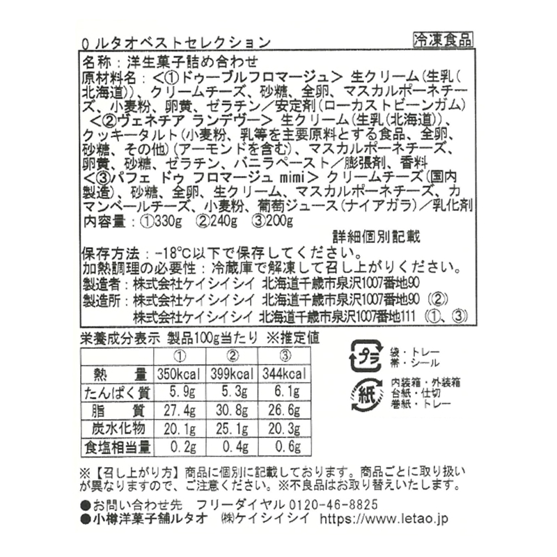 ルタオベストセレクション ギフトボックス