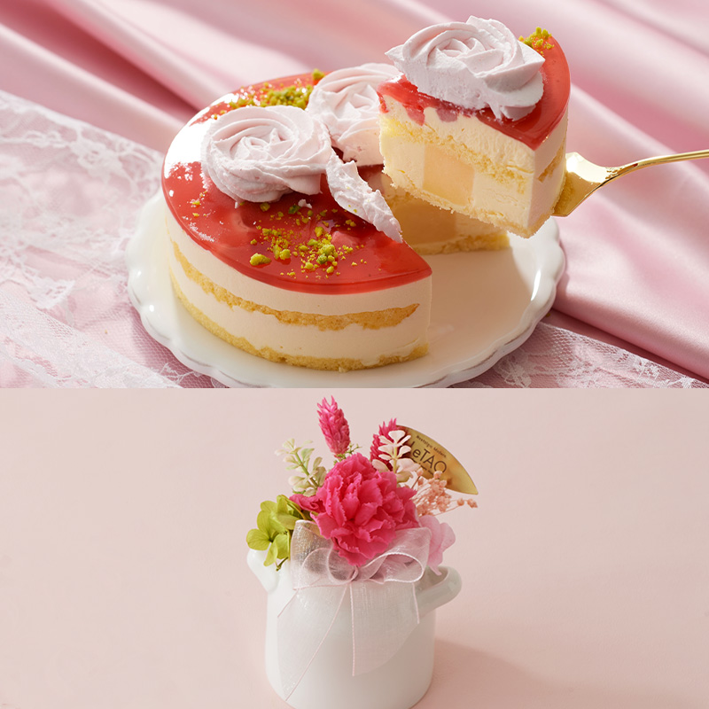 母の日フラワーギフトフルールローズ＋タンブラー（ピンク）