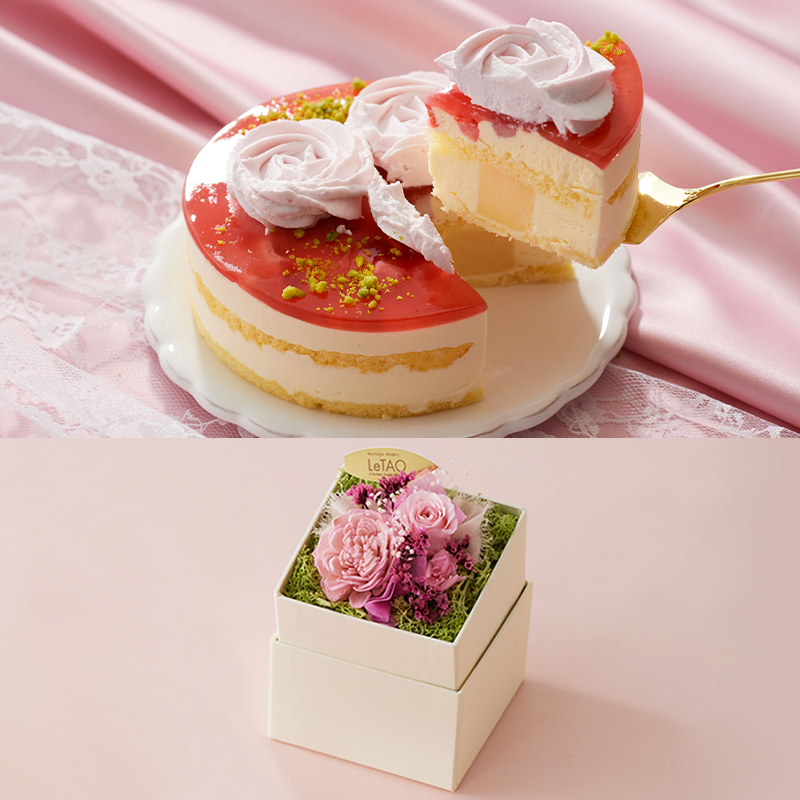 母の日フラワーギフトフルールローズ＋フラワーキューブ
